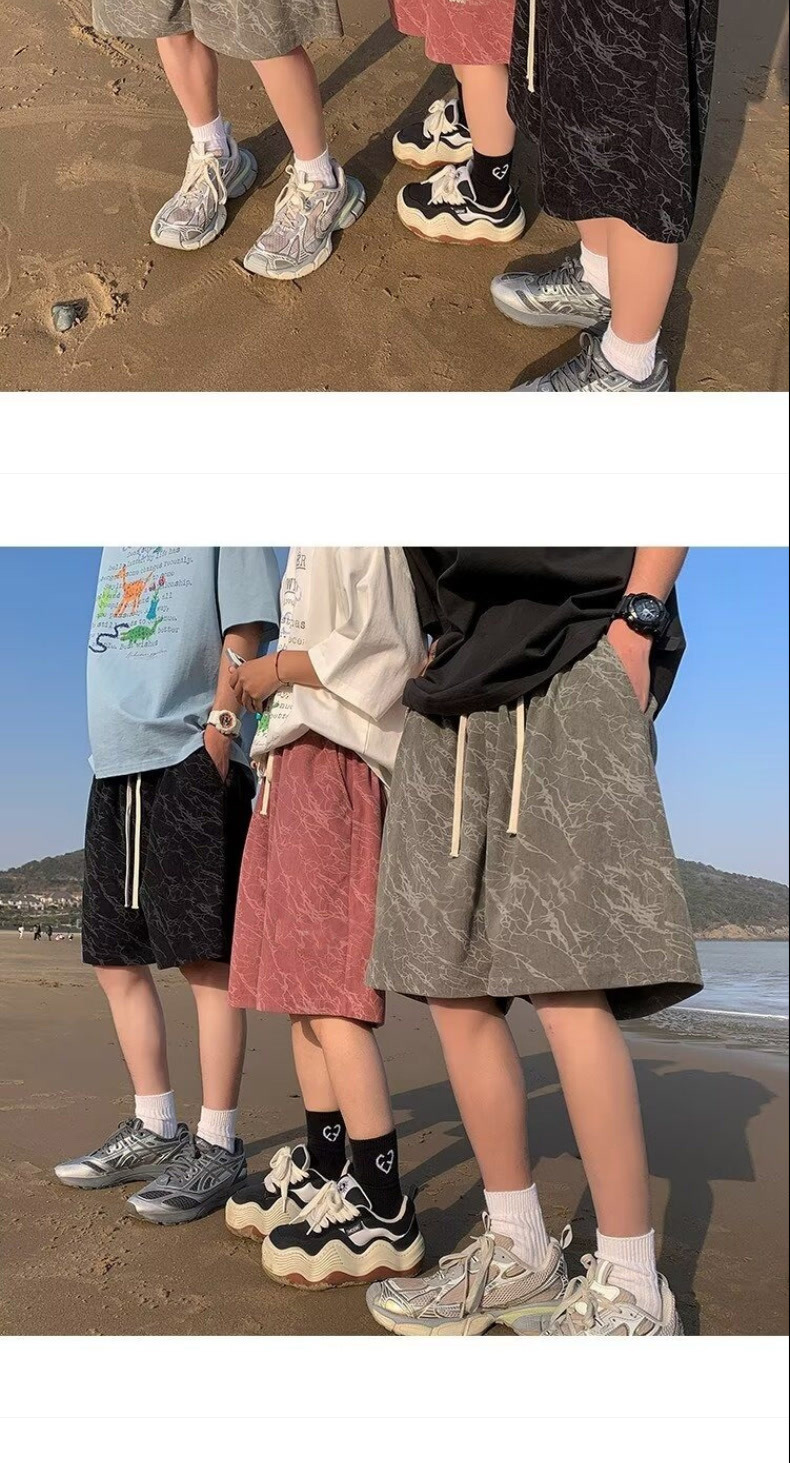 Men's Heavyweight Drape Casual Shorts Loose Fit Mid Waist Drawstring Summer Thin Plus Size Elegant Basic Trendy Brand_viptrois.com