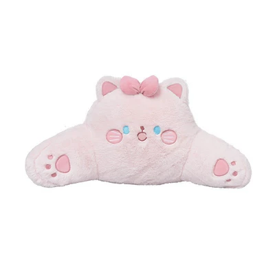 headrest neck pillow plush bear: Waist support - plush-white-cat-waist-support-1
