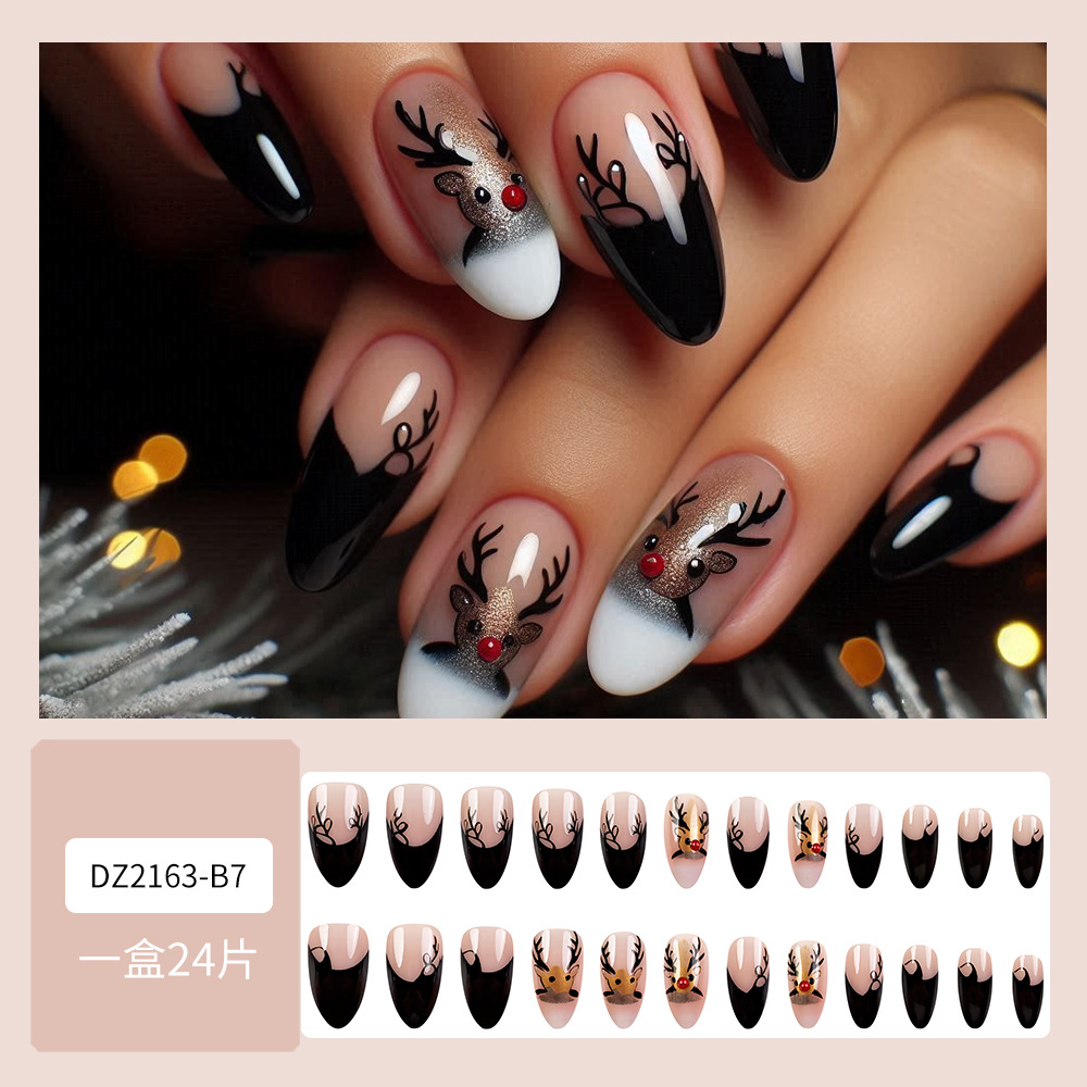 Nueva colección de uñas de navidad desgaste de uñas falsas transfronterizas desgaste de uñas parche de uñas pieza de uñas al por mayor de uñas