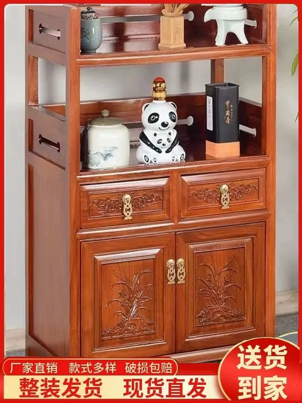 Новый буфет для гостиной в китайском стиле, чайный шкаф из цельного дерева, бытовой чайный шкаф, шкаф для хранения, винный шкаф из вяза, встроенный простой