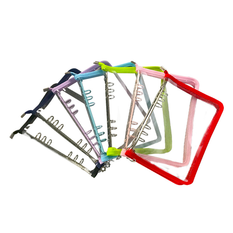 En stock linda bolsa de almacenamiento de celebridades de internet libro de hojas sueltas de seis agujeros ins estilo star-chasing a5a6 cremallera transparente libro de mano shell