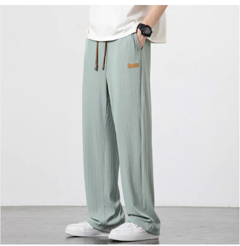Pantalones de chándal hombres primavera y otoño verano 2023 delgada suelta recta estilo japonés moda drapeado hombres pantalones largos ocasionales