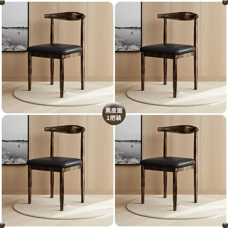 Sillas de comedor nórdicas sillas de mesa de comedor de lujo ligero sillas de restaurante de hotel taburetes de hierro forjado sillas de mahjong con respaldo