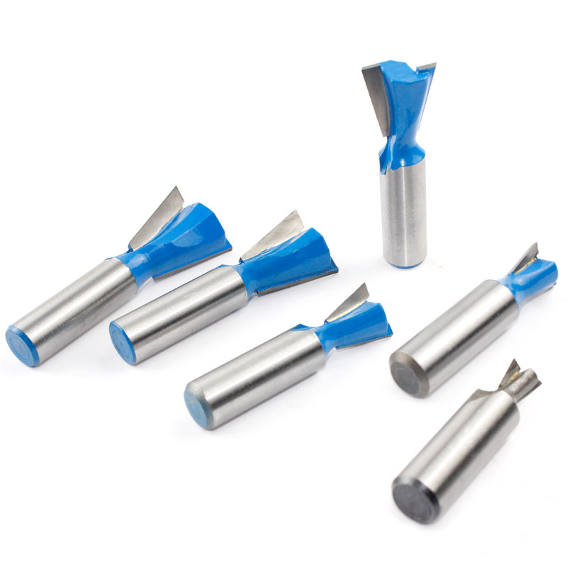 6.35/12/12.7柄燕尾刀蓝色本色子口荀刀木工铣刀燕尾刀蜂巢榫合