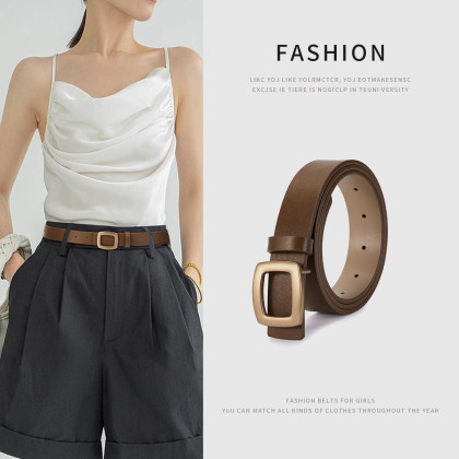 retro double-sided quality leather belt