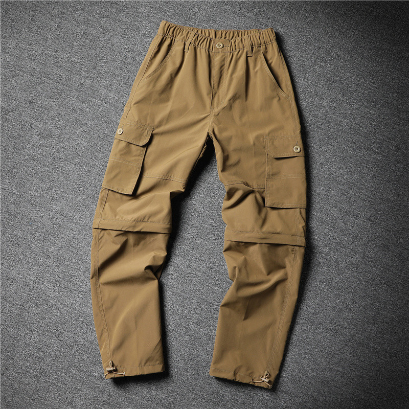 Pantalones de una pieza de dos vías de verano al aire libre monos delgados de los hombres sueltos de Montañismo pantalones de secado rápido pantalones desmontables de dos piezas