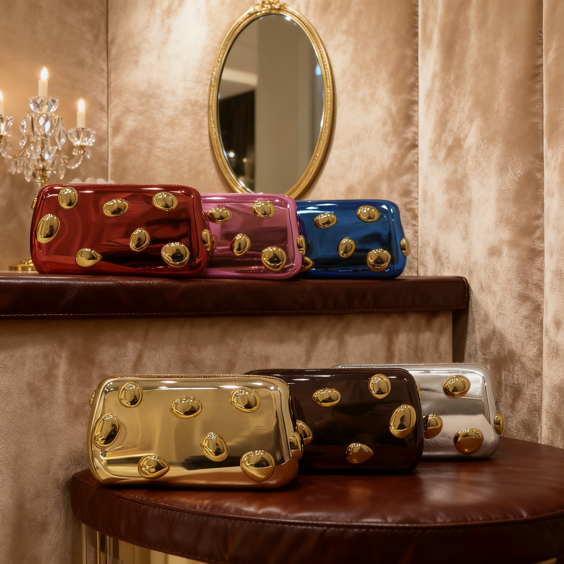 Bolsa de cena de lujo ligera transfronteriza de dama alta calidad esmaltada sequinilla textura bolsa de mano de fiesta moda bolsa de cena