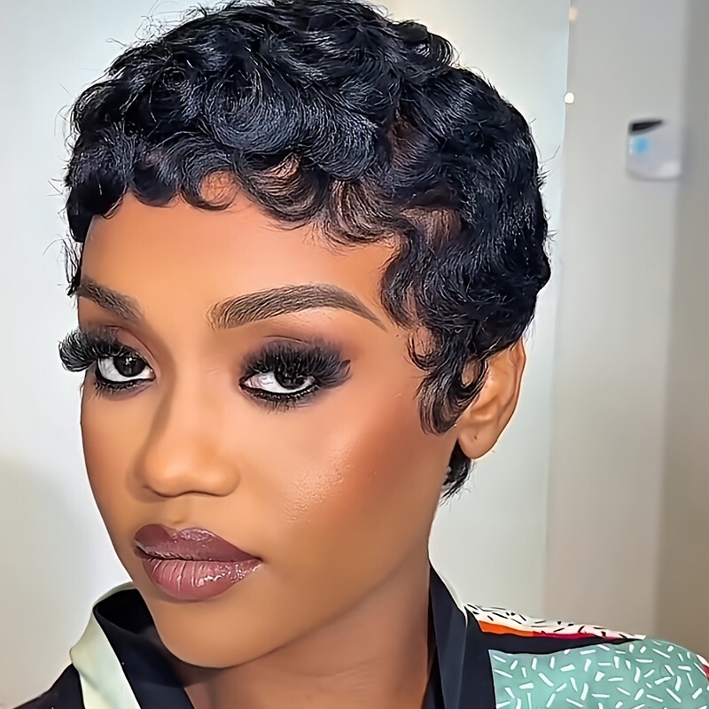 6inch wave pixie cut wig human hair 2025跨境热销款外贸热销|undefined