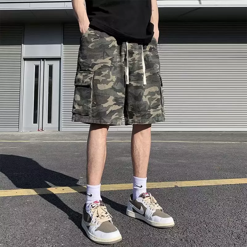 Хаки летние шорты и брюки, свободный oversize, американский стиль