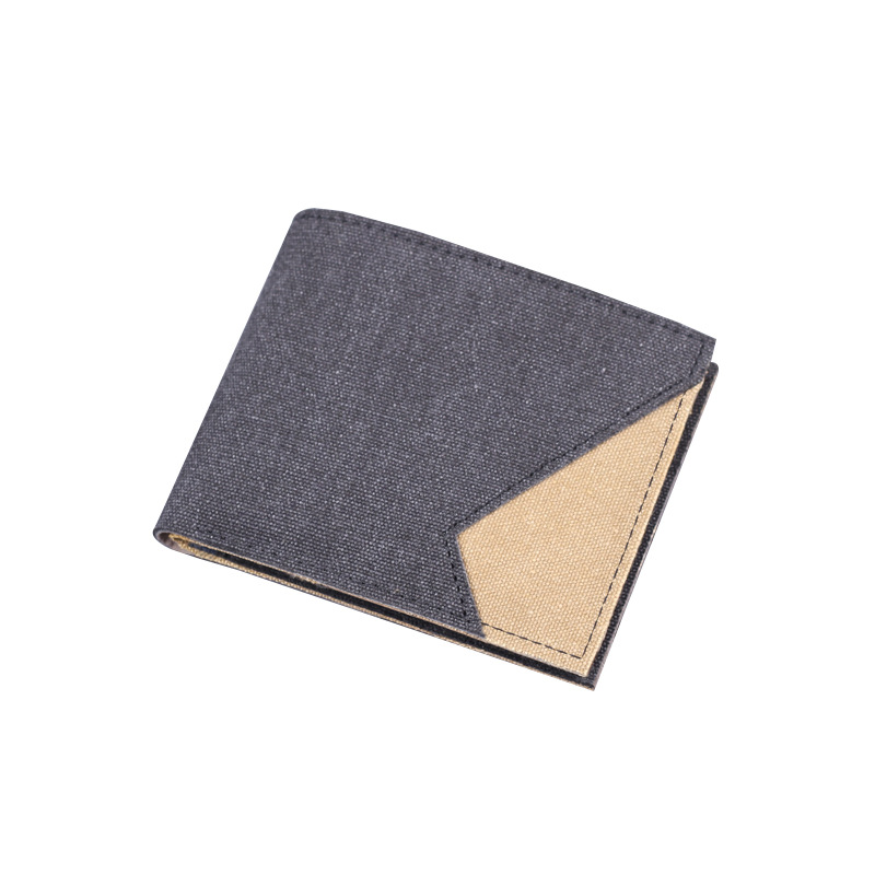 Cartera corta de mezclilla para hombre Cartera de lona para hombre Cartera para hombre Cartera para hombre con 9 posiciones para tarjeta para hombre con doble descuento