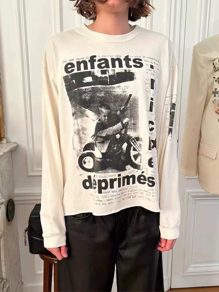 GMABCD Unisex Portrait Graphic Long-Sleeve T-Shirt – Relaxed Cotton Streetwear - detail 10