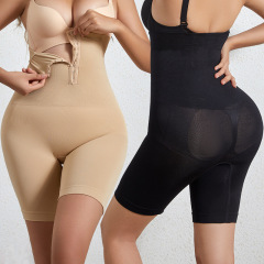 High-waisted tummy-control pants for women after childbirth, waist-cinching corset butt-lifting leggings, button-down adjustable, seamless boxer-angle large-size body-shaping pants