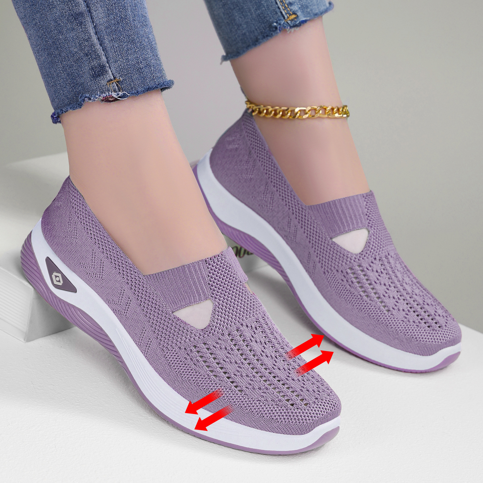 Zapatos Zapatos de mujer Nuevos zapatos casuales Zapatos de moda para mujer Zapatos de tela transpirables de Beijing antiguo Fabricante transfronterizo Dropshipping Zapatos de mamá