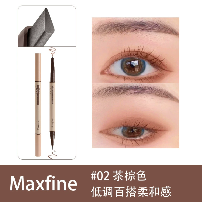 Double-sided triangular eyebrow pencil Maxfine, dual-tip liner & brow, 0.01 mm fine tip