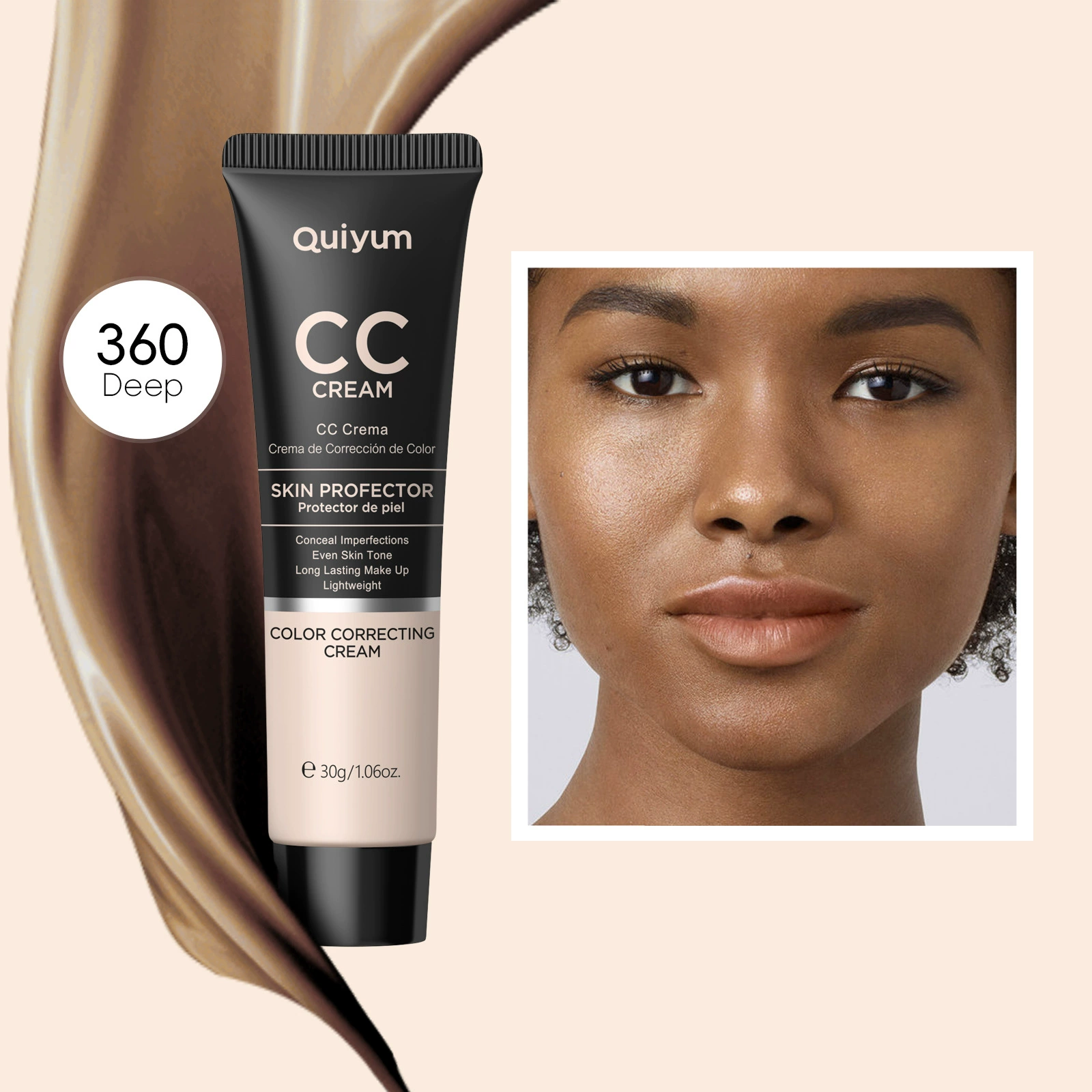 CC Cream Quiyum 30 ml, color-correcting, moisturizing, SPF15