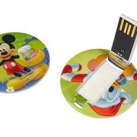 u盘批发 圆形卡片U盘 名片u盘 创意广告礼品圆形飞碟u盘免费打样