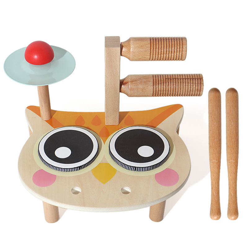 Montessori Educación temprana de madera, batería multifuncional, tocar el piano, liberar talento musical, cognición del color, juguete de iluminación educativo