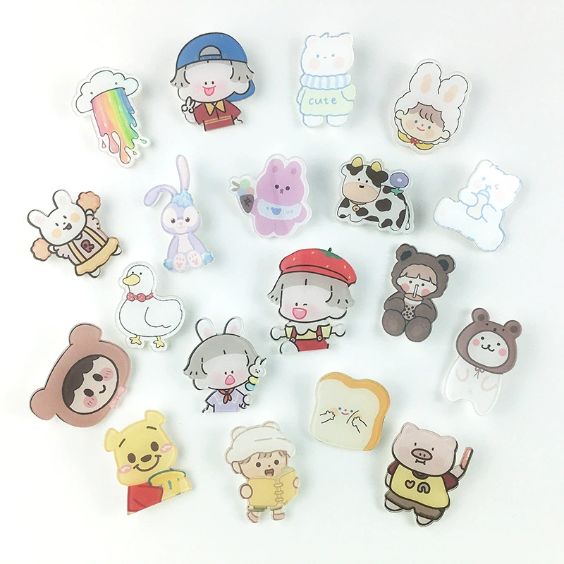 Мультяшная Милая брошь для маленьких девочек, значок с изображением животных в Корейском стиле Мо, украшение, сумка, акриловая заколка для одежды