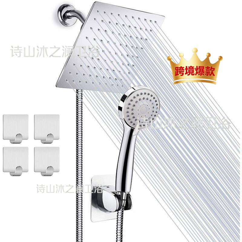 Cross-Border Shower Set with Booster 8inch Stainless Steel Shower Head 3-Function Handheld Shower Head Double Shower Set Cross-Border Shower Set with Booster 8inch Stainless Steel Shower Head 3-Function Handheld Shower Head Double Shower Set