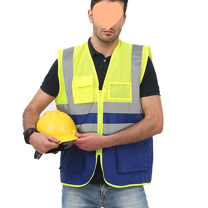 chaleco reflectante chaleco de construcción fluorescente sanitario trabajador construcción de seguridad nocturna ropa chaqueta de viaje nocturno fijo