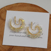 Mosquito coil, ear clips, white crystal, earrings, South Korea, simple and elegant design, no pierced ears, light luxury style