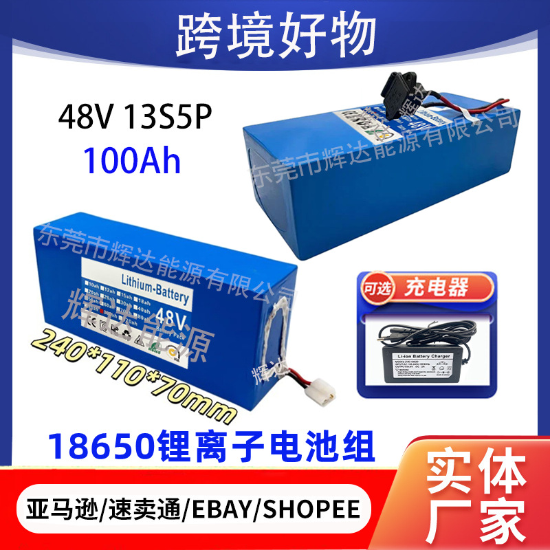 13S5P 48V 100Ah18650 Lithium Ion Battery Pack Electric Scooter Scooter Battery with Bms+ Charger