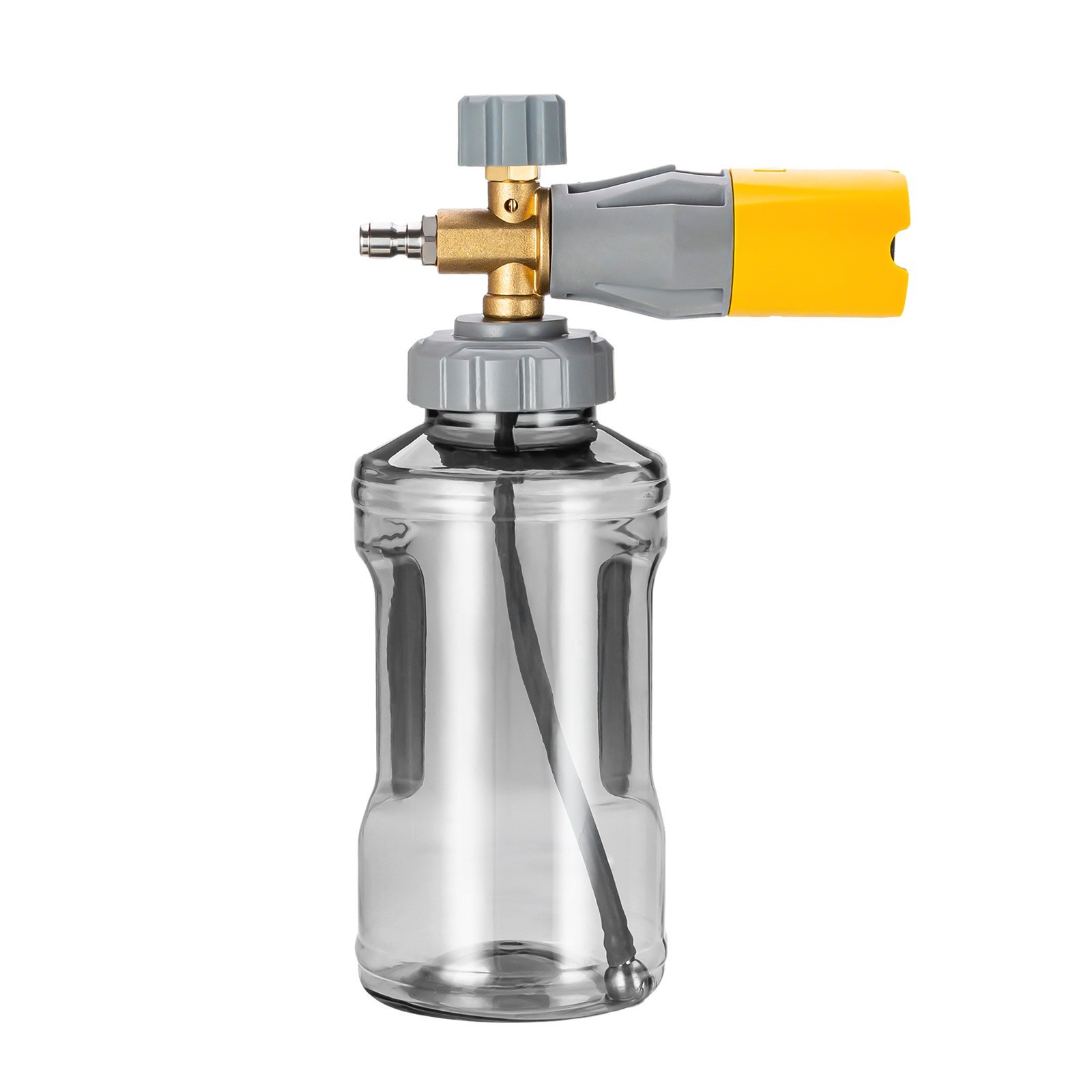 厂家直供高压清洗机泡沫壶全铜扇形可调节1/4快插家用洗车1L新款