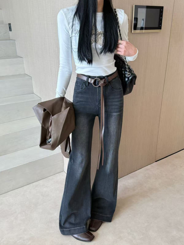 代陌嘉十三行女装牛仔裤女神2025秋季辣妹小女人显瘦高腰微辣裤子|undefined