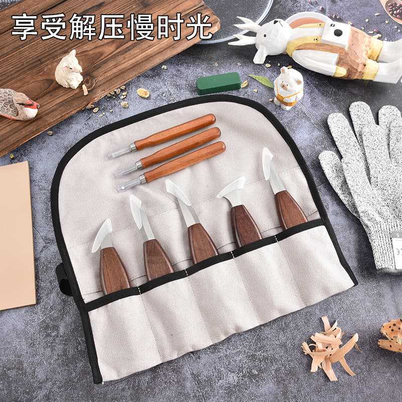 Wholesale In-Stock Wood Carving Knife Set for Hand Carving, Carpenter's Seal Carving, Wood Carving Tools, Woodworking Walnut Dovetail Type