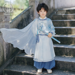 桐花坞汉服男童春秋2025新款儿童武侠风演出服男孩中秋节古风套装