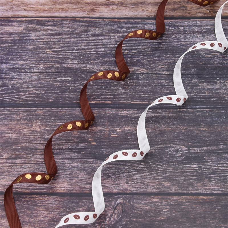 Nuevos productos transfronterizos roscados granos de café cintas de regalo de embalaje de chocolate DIY ramo de flores material clip de pelo cinta