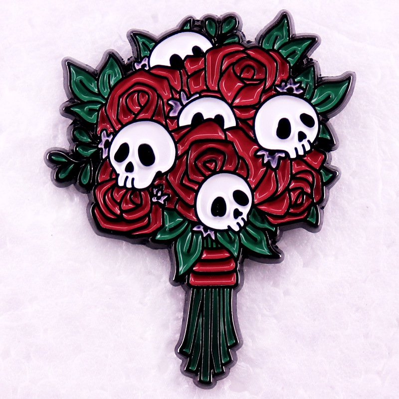 Значок-брошь Skeleton Bouquet черный