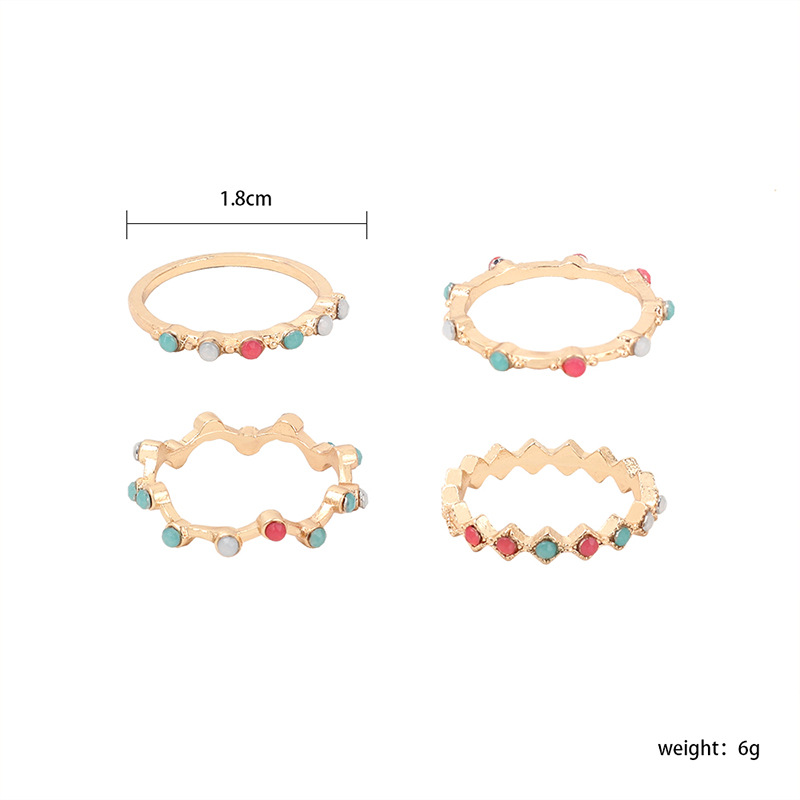 6g Weight Travel Occasion Fashion Color Miyuki Beads Fashion Personality Ring Combination Set