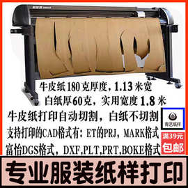 青艺服装CAD纸样打印1排料ET富怡PLT文件DXF图纸唛架牛皮纸版切割