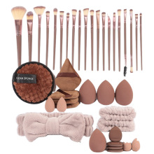 跨境咖啡色40件套装化妆刷眼影刷散粉刷全套希音temu代发大组合套