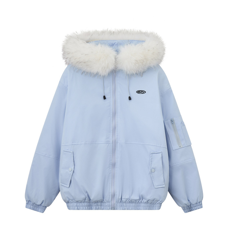 2026 New Model Women's Winter Warm Down Jacket with Large Fur Collar, Thickened and Fleece-Lined, Celebrity Style Coat