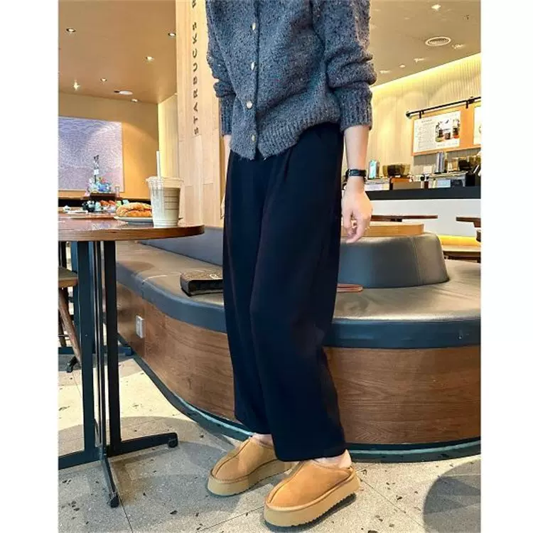 胯宽梨形身材bi入显瘦加绒九分奶奶裤女秋冬宽松高腰山本休闲裤