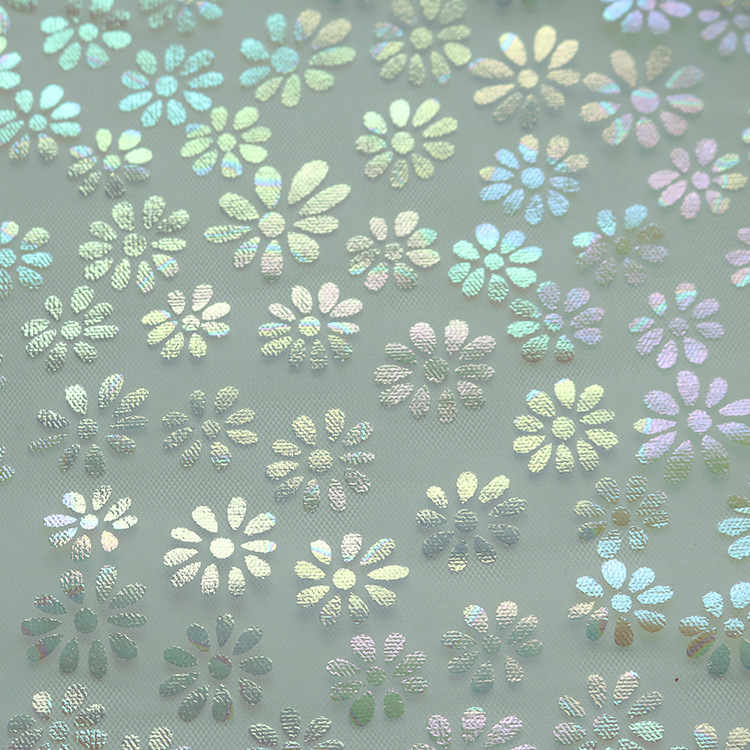 2025 nuevo hilo de malla artesanal estampado de flores tela de color fantasma primavera y verano vestido de boda tela de niña