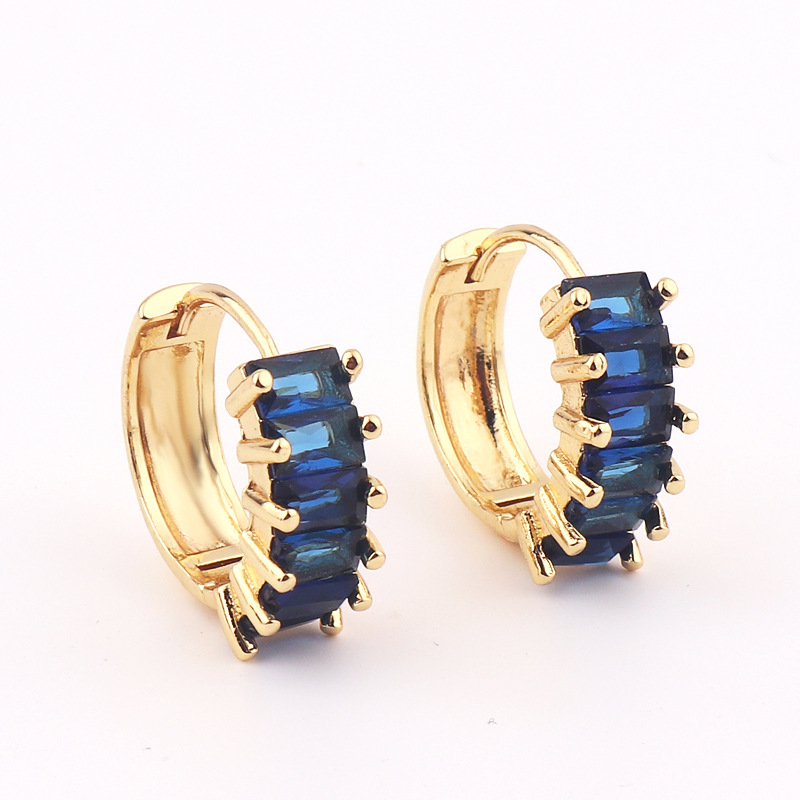 Simple Style Geometric Copper Earrings Inlay Zircon Copper Earrings