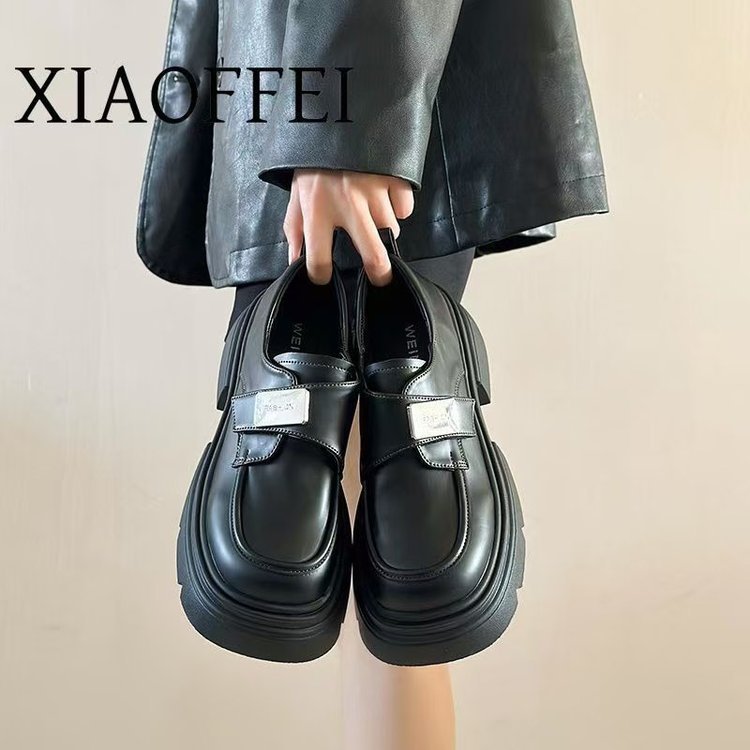 College style versatile zapatos de cuero para mujeres 2025 primavera nuevos zapatos de trabajo Lefour Mary Jane English style zapatos de sola gruesa