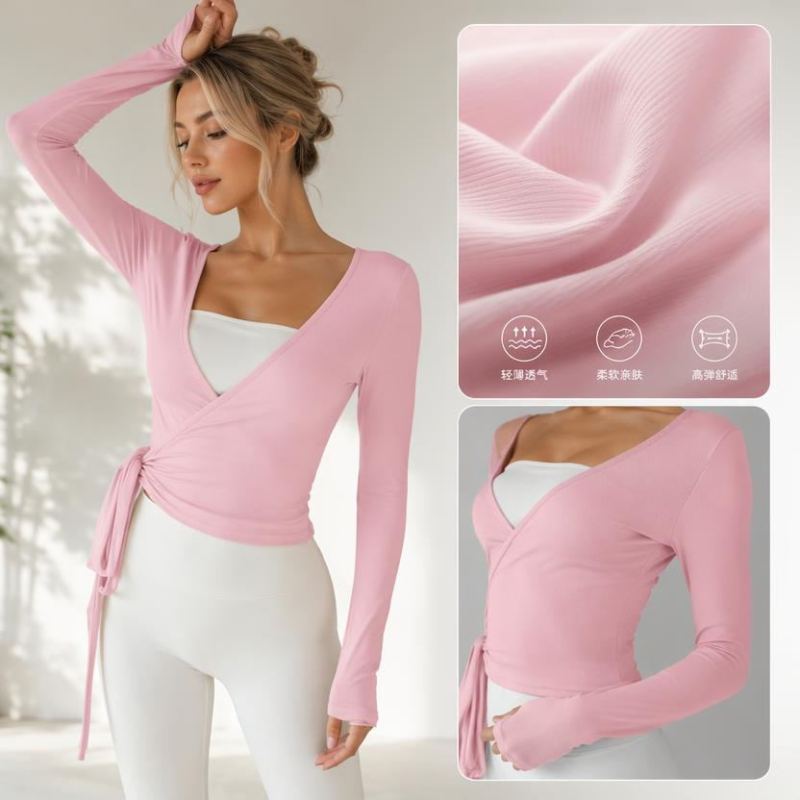 Lulu New Long-Sleeved Cardigan Yoga Wear Sports Outdoor Blouse Sun Protection Top Strap Tether Light Jacket