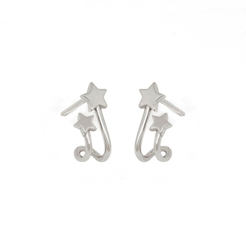 simple doublelayer star earrings fashion exquisite fivepointed star earrings ear jewelrypicture5