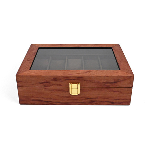 New 10-digit watch box retro wooden 10-grid watch collection display box watch box dropshipping