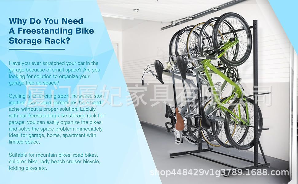 Bicycle Parking Rack for Multiple Road Bikes and Mountain Bikes, Sturdy and Adjustable Metal Display Stand for Cross-Border Use