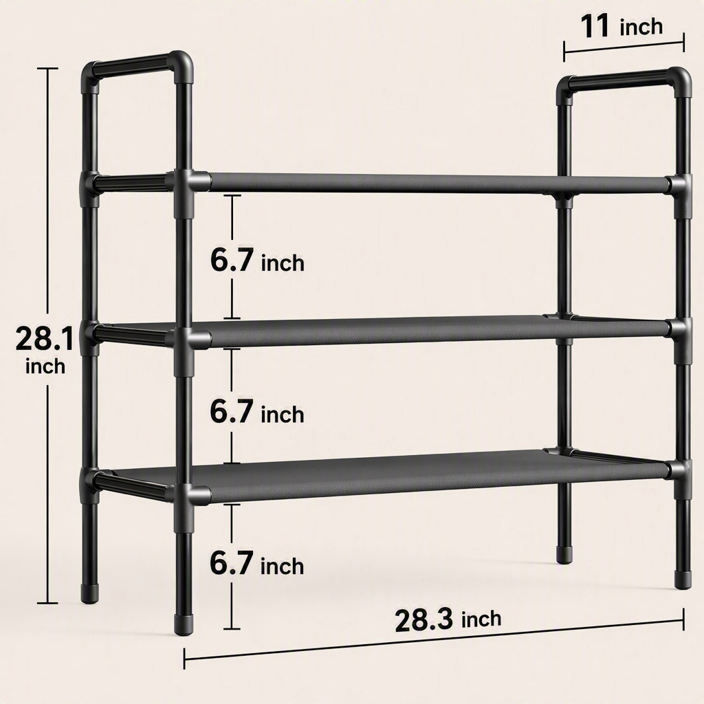 Zapatero Organizador de Piso de Metal, Multifuncional, para Dormitorio y Balcón