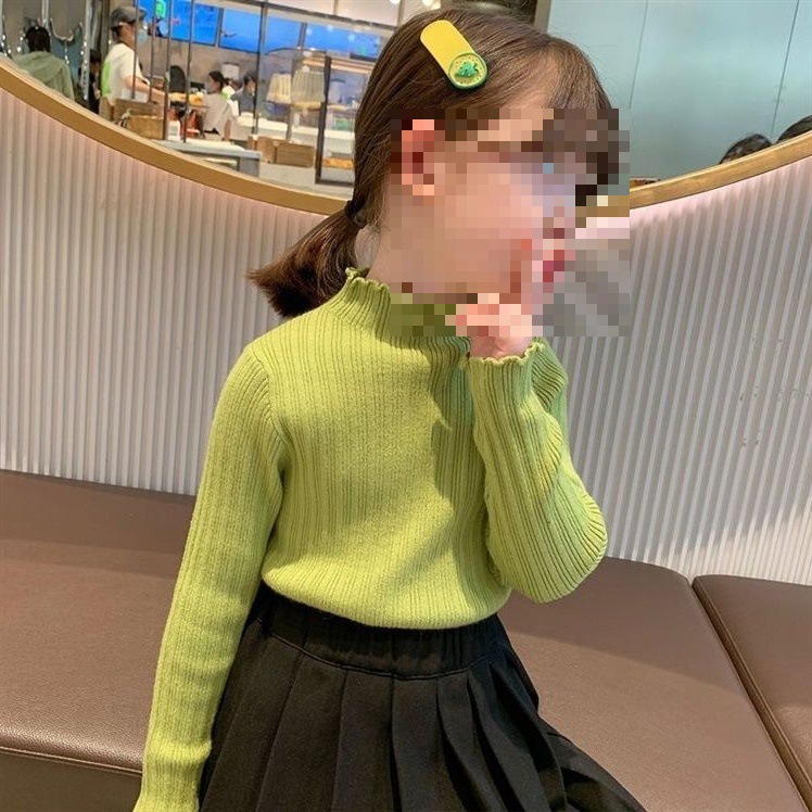 Children's Winter Knit Top, Knitted Sweater for Girls, Autumn/Winter Outfit, Versatile Base Layer for Baby Girls, Children's Winter Wear Sweater 0158