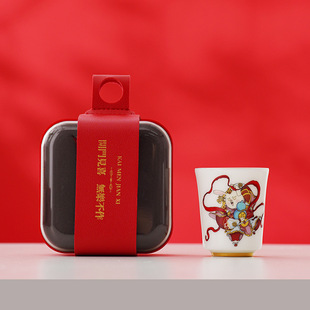 Yangu Sheep Fat Jade Kung Fu Tea Set for Home Use, Light Luxury High-End 2025 New Model Teapot, Teacup, Pocket Cup