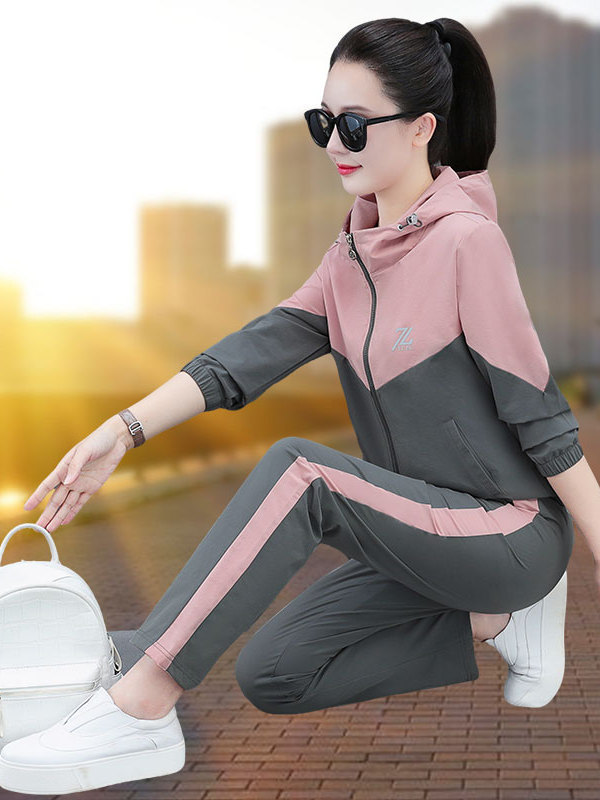 春秋运动服套装女士2025新款爆款秋季中年妈妈休闲时尚洋气两件套|undefined