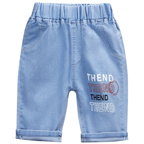 Boys' Denim Cropped Pants Summer Thin Children's Shorts Children's Clothes Medium Pants Medium Big Children Little Boys Pants Trendy Generation