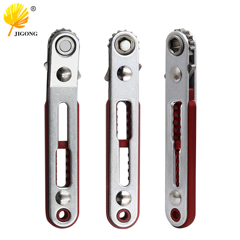 双向棘轮平头弯头式螺丝刀迷你棘轮扳手螺丝批十字一字内六角起子